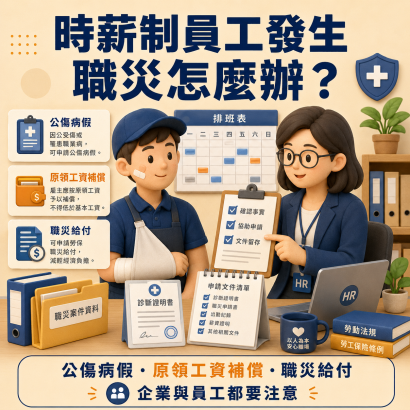 時薪制員工發生職災怎麼辦？公傷病假・原領工資補償・職災給付 企業與員工都要注意