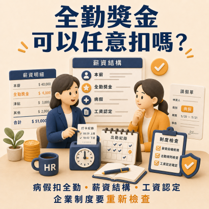 全勤獎金可以任意扣嗎？病假扣全勤・薪資結構・工資認定 企業制度要重新檢查