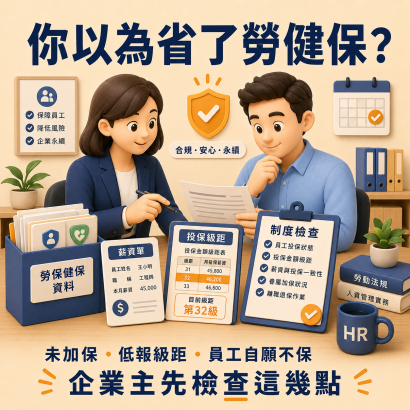 你以為省了勞健保？未加保・低報級距・員工自願不保 企業主先檢查這幾點